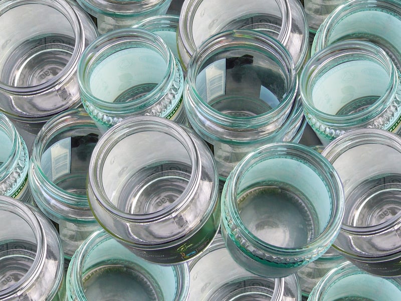 Glass Jars Upcycled into Vases